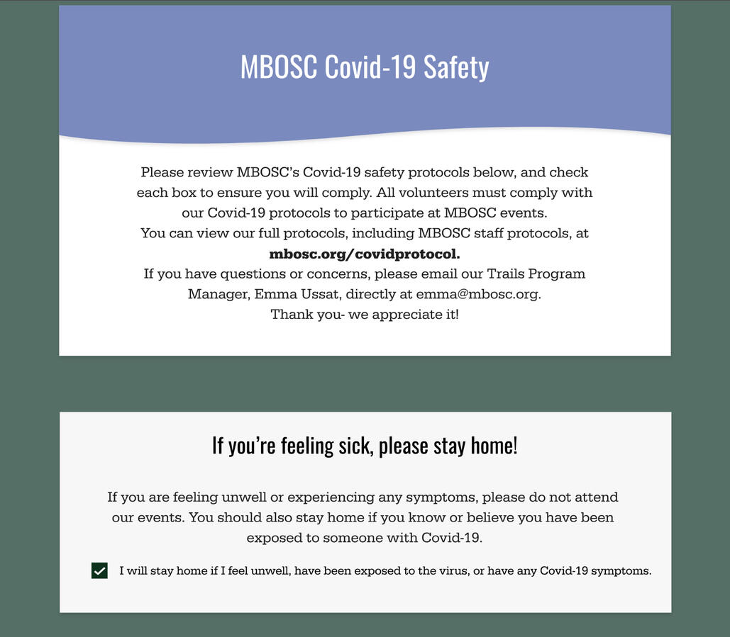 Covid Safety page
